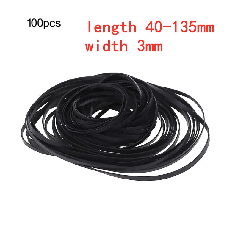50/100pcs 1/2/3/4mm Breite Universal Mix Kassette Maschinen gürtel sortiert flachen Gummiband für CD-DVD-Recorder Walkman