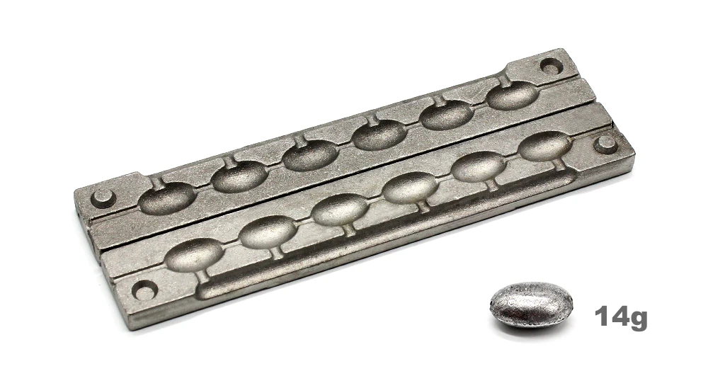 Dimatteo DIY Fishing Bean Sinker Mould DMTBESM/#2 Bean Sinker 14g 6 Cavities