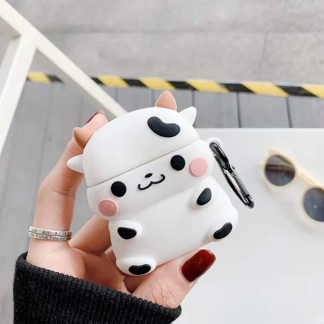 Cute Cow Case for AirPods Pro2 Airpod Pro 1 2 3 Bluetooth Earbuds Charging Box Protective Earphone Case Cover