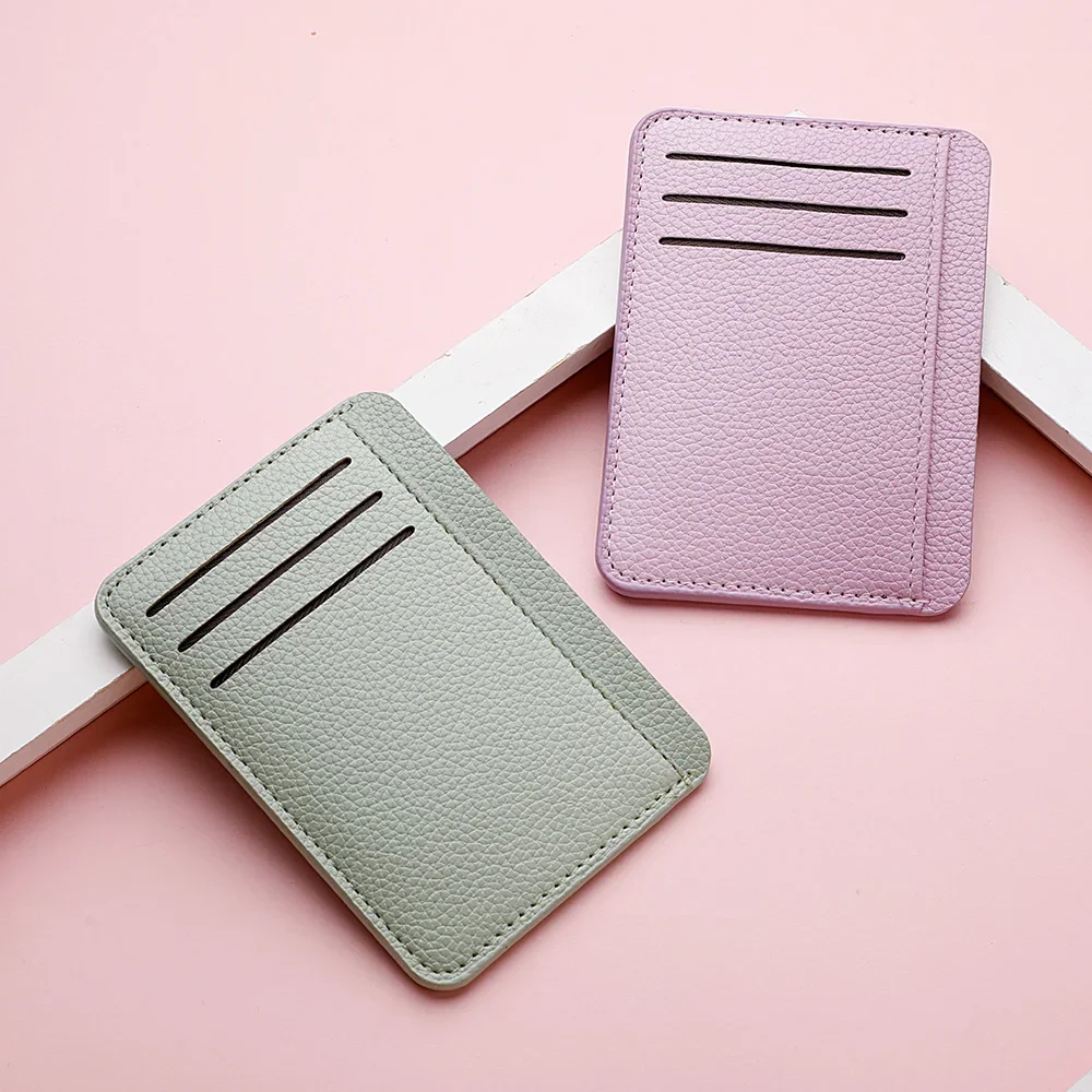 1 قطعة المرأة قصيرة رقيقة جدا موضة صغيرة بطاقة البنك حامل بطاقة الائتمان محفظة بسيطة حامل بطاقة جلدية بولي PU #6