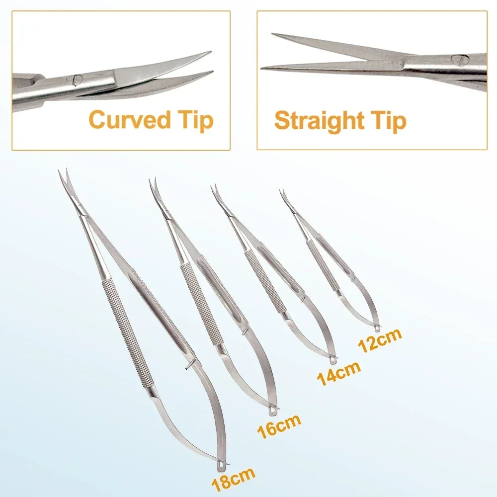 1Pcs Dental Micro Castroviejo Cornea Scissors Stainless Steel Ophthalmic Surgical Scissors For Oral Implant Microsurgery