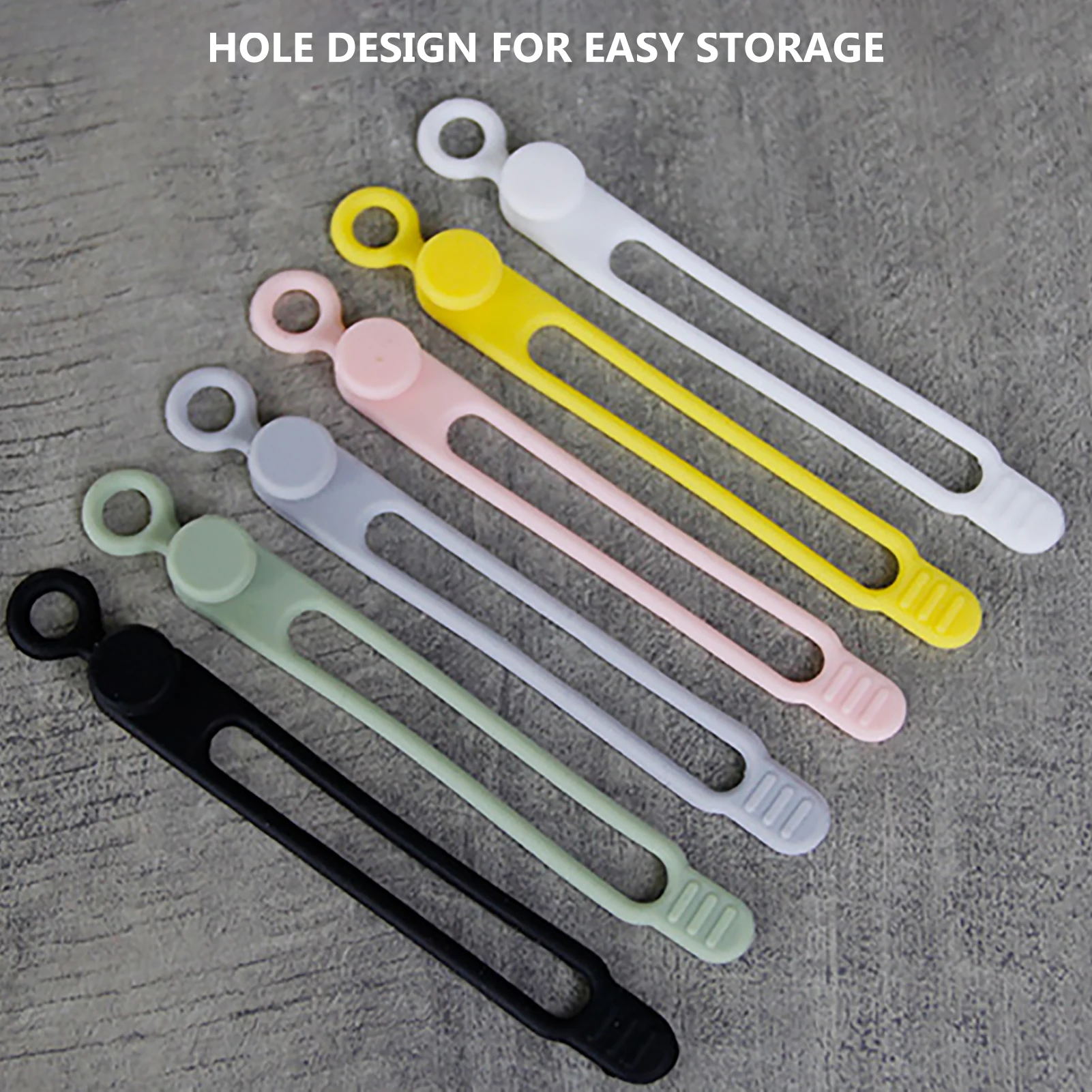 Silicone Cable Ties Soft Wire Cable Ties Reusable Cord Organizer Silicone Wire Ties Cable Straps With Buckle Design Stably Wraps