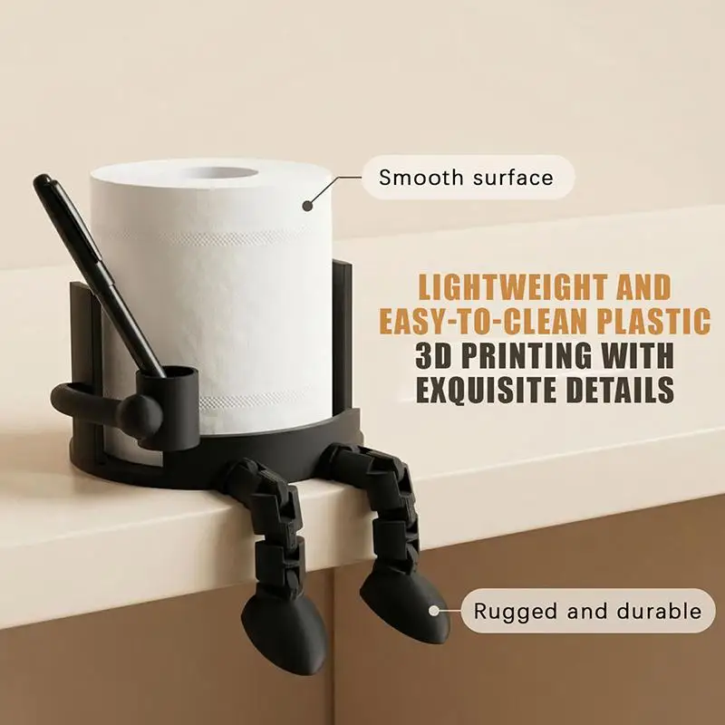 @*Easy Assemble Toilet Paper Holder Stand Unique Sitting Posture Design Removable Joint Stable Tissue Stand for Guest Bathroom