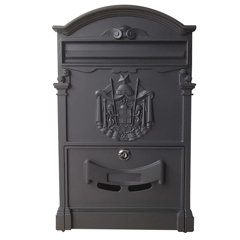 Italian baroque outdoor cast aluminum mailbox, with anti-theft and waterproof function durable design suitable for courtyard use