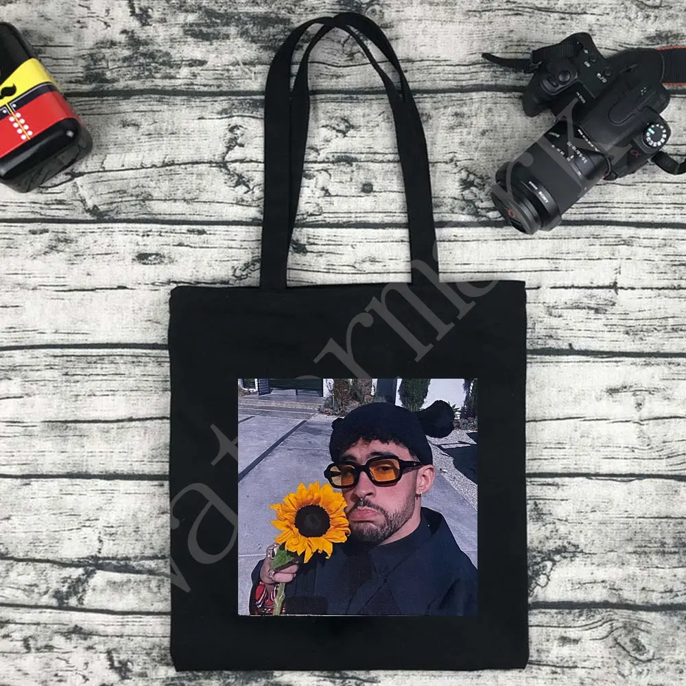 Saco Comprador Dobrável Bad Bunny, Bolsas De Ombro De Lona, Saco De Praia, Álbum De Música, Bolsas De Compras, Bolsas Eco, UN VERANO SIN e TI