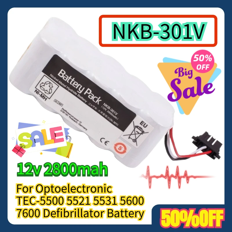 

For Optoelectronic NKB-301V TEC-5500 5521 5531 5600 7600 Defibrillator Battery
