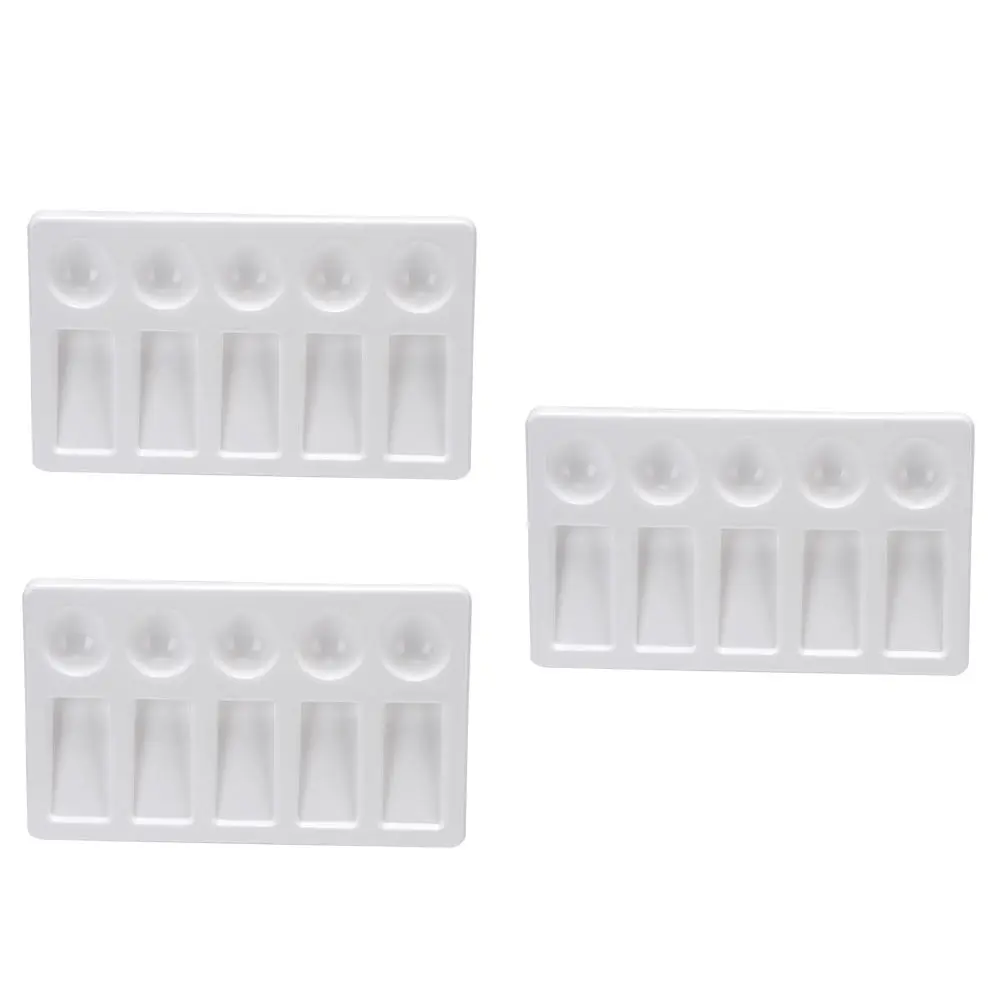 

3 Pcs Watercolor Plastic Palette Tray Paint Dish Drawing Board Mixing White Trays
