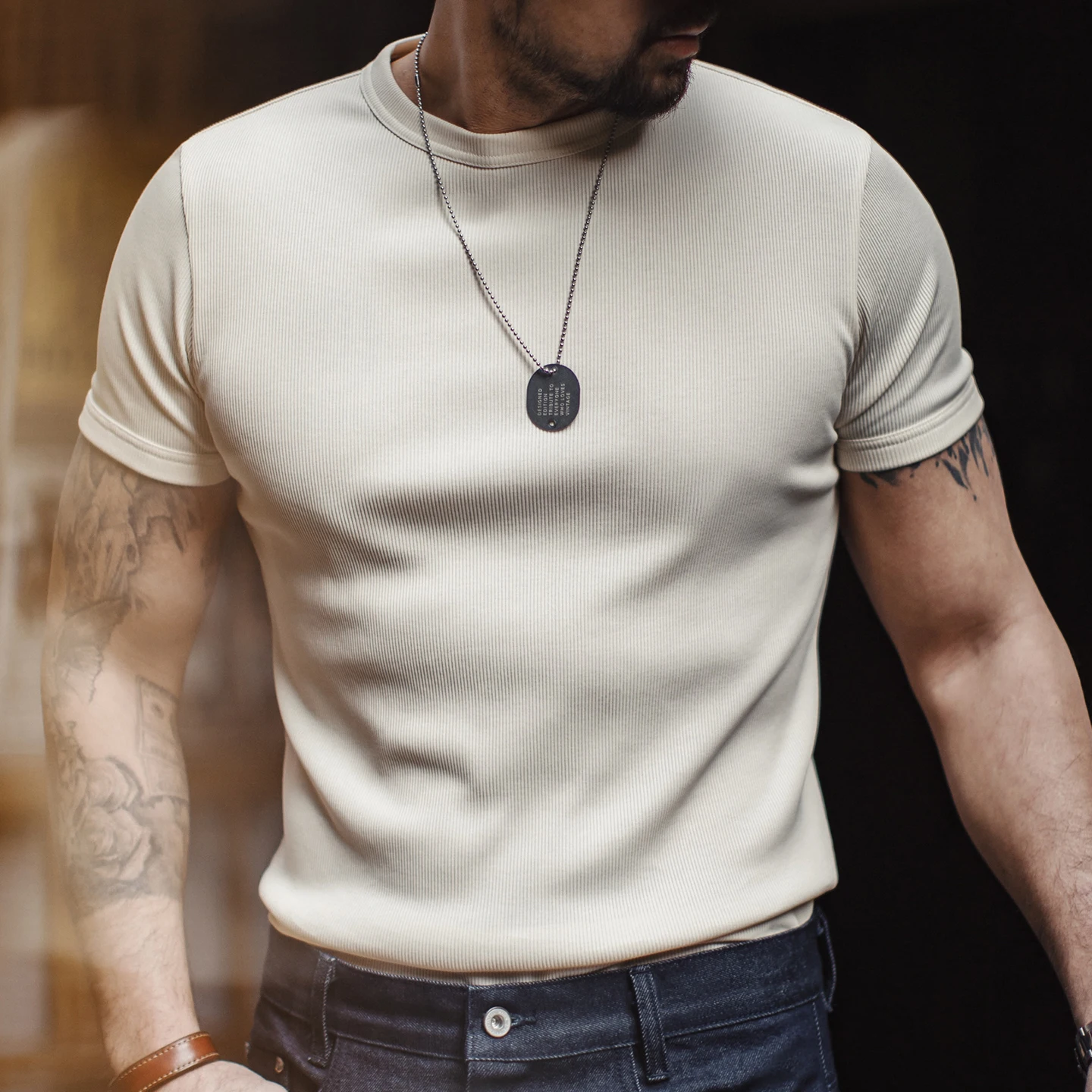 Maden Men's Slim Fit T Shirt Crew Neck Short Sleeve Soft Stretch Cooling Tee Casual Summer Basic Solid Laying Top