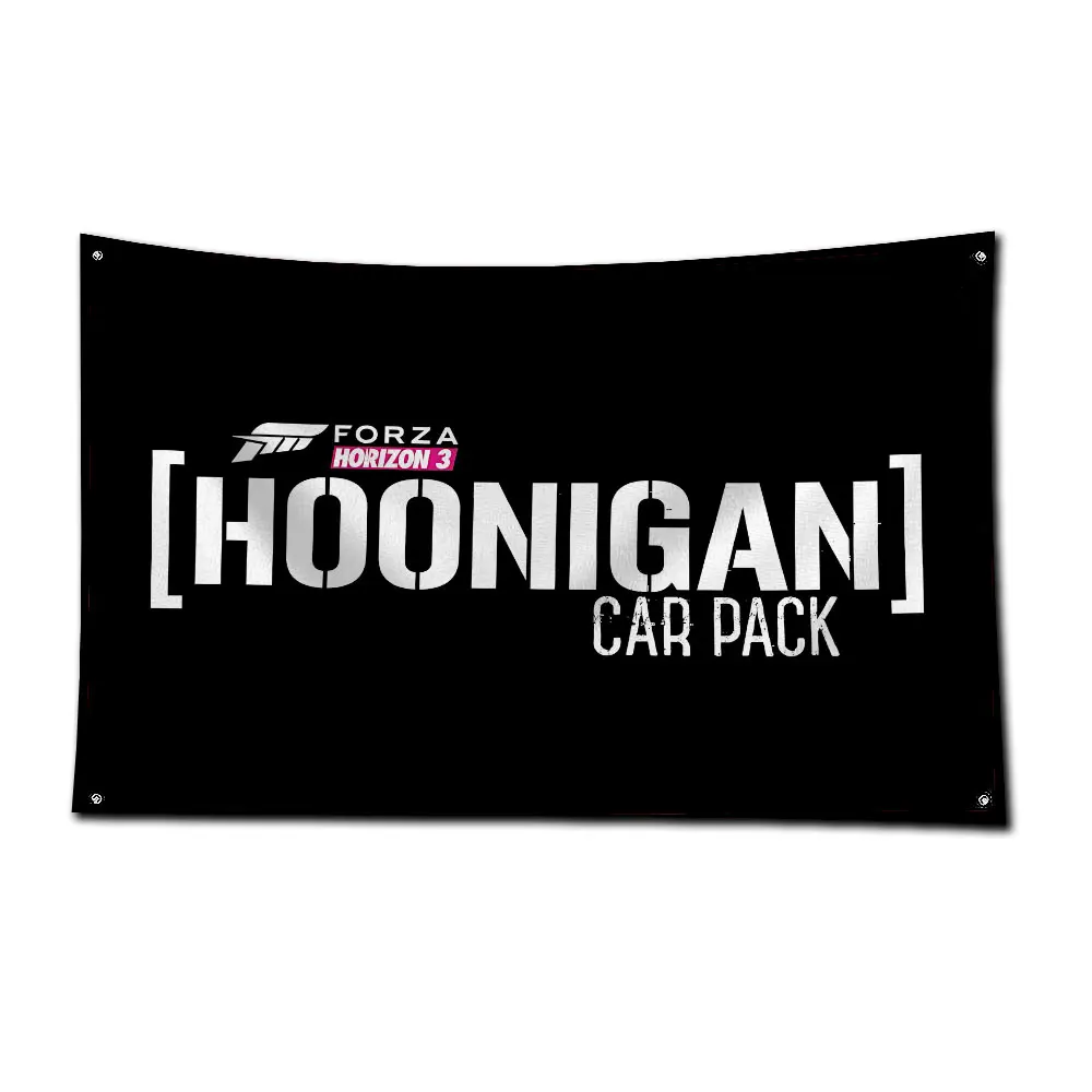 3x5 Ft Racing Car Flag Polyester Digital Printing Hoonigans Banner for Garage Wall Art Out Door Decoration With Brass Grommets