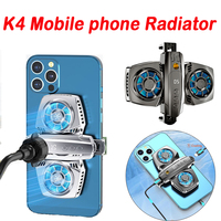 K4 Mobile Phone Radiator Semiconductor Dual Cooling Fan For PUBG Mobile Cooler Cell Phone Heat Sink for iphone/Sumsung/Xiaomi