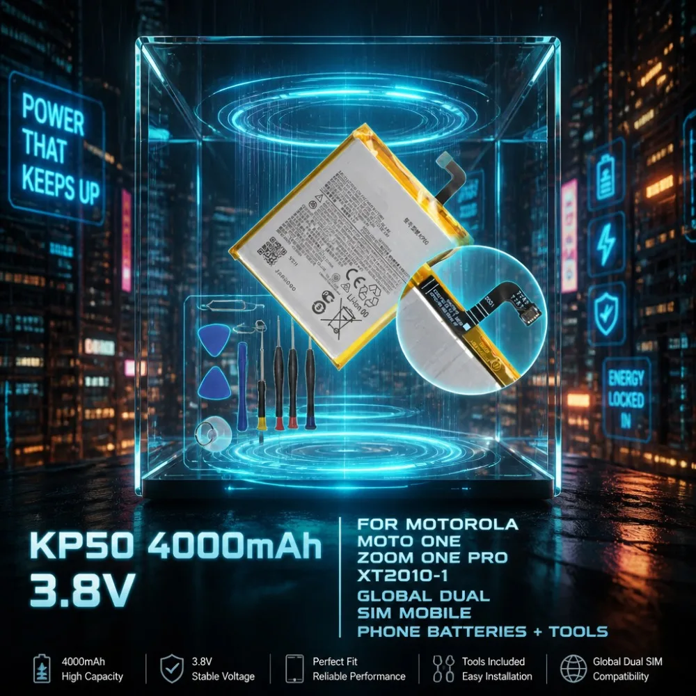 KP50 4000mAh 3.8V Replacement Battery for Motorola Moto One Zoom One Pro XT2010-1 Global Dual SIM Mobile Phone Batteries + Tools