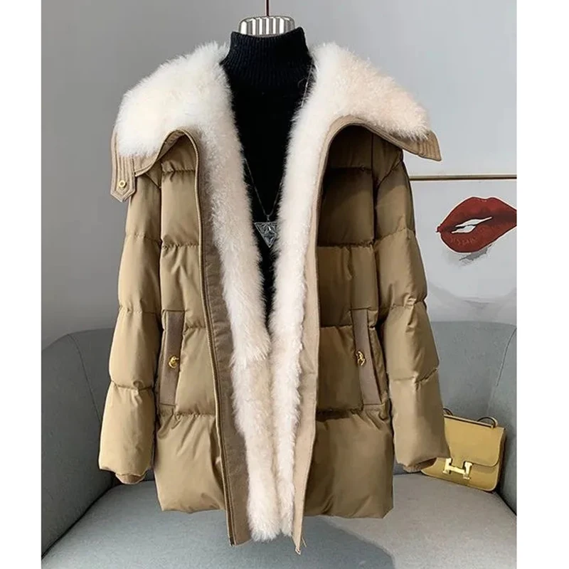 Winter Imitation Fox Hair Women Down Jacket 2023 Fashion Warm Thicke High Quality Women Down Jacket Overcoat Women Parker Puffer