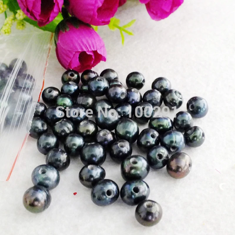 

Wholesale 300PCS/lot 9-10MM Natural Black Pearl Loose Beads. 2MM hole. DIY Jewelry Accessories