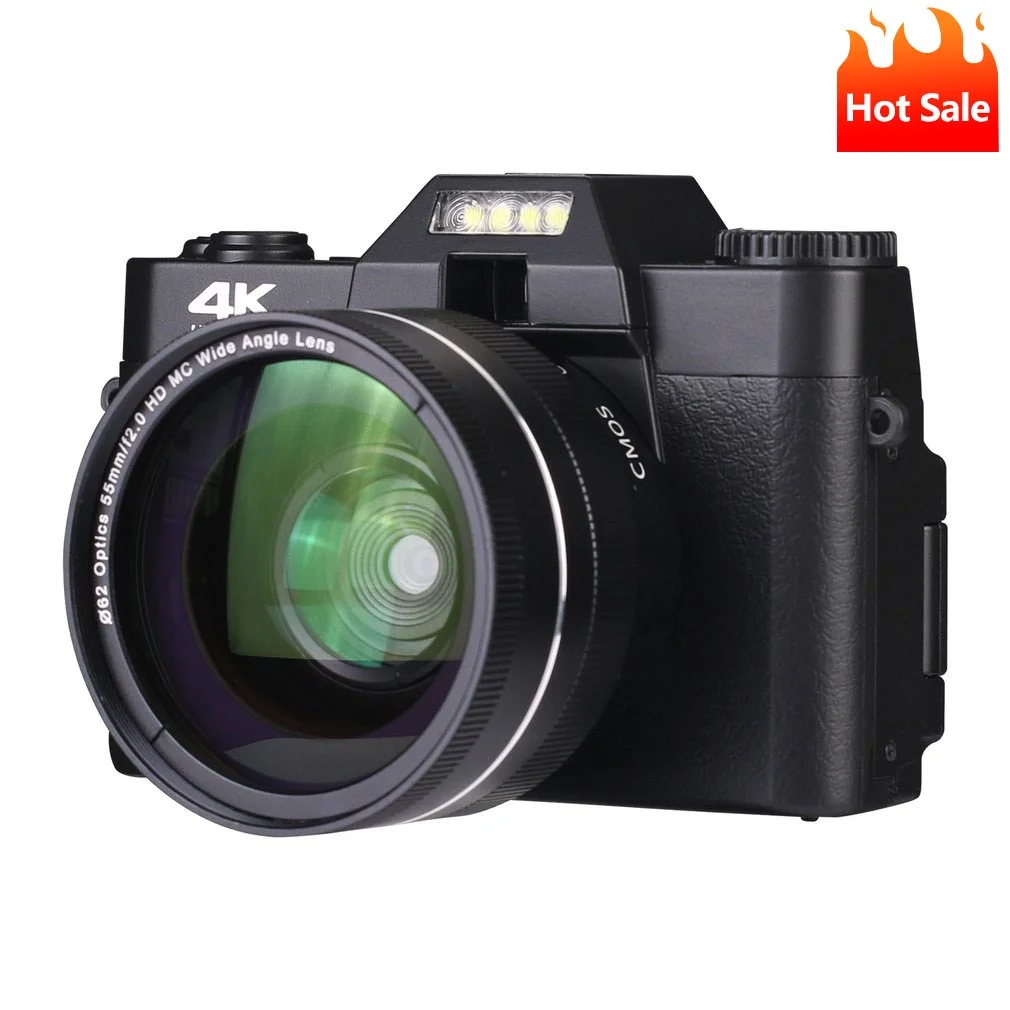 2023 4K HD Half-DSLR Professional Digital Cameras With 16X Wide Angle Lens Camera Macro HD Camera With WiFi Time-lapse Shooting