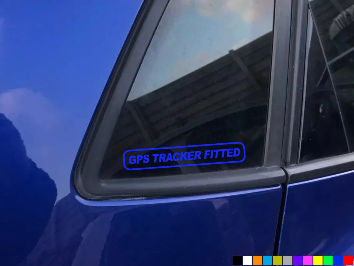 2pcs 12CM x 2CM GPS TRACKER FITTED CAR STICKERS DECALS BUMPER WINDOW VINYL PROTECTED SECURITY