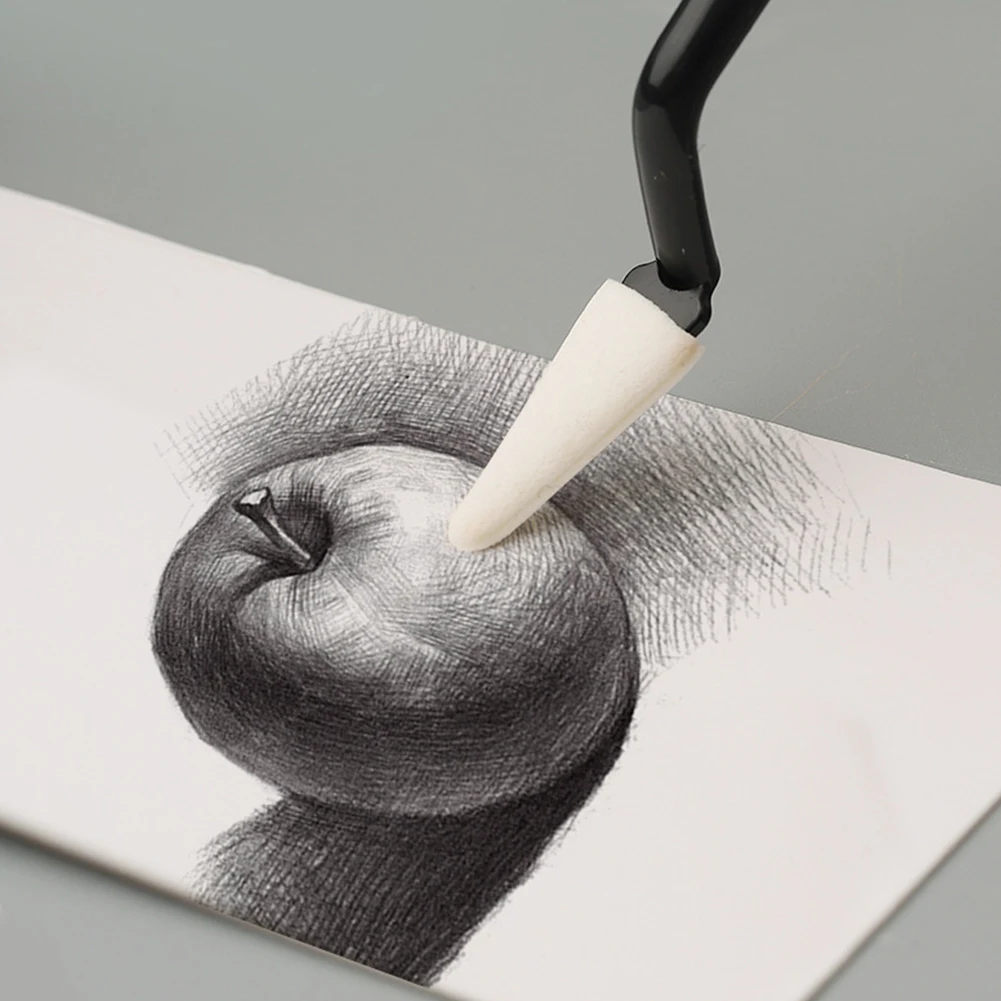 Juego de limpiaparabrisas profesional con cabezal de esponja para estudiante, utensilio de dibujo con 40 cabezales de esponja, recorte portátil, amasado, borrador, pintura de detalles, bocetos, 44 piezas