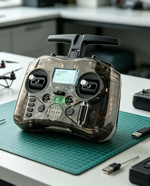 Portable 2.4G FPV Radio Controller EdgeTX with CC2500 & ExpressLRS Compatibility Mode 2 Left Throttle Layout for Remote Control
