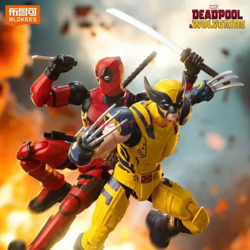 

Оригинальная фигурка Blokees Deadpool, игрушка Champion Class Marvel Deadpool 3, сборная модель, комплект, кукла Дэдпул и Росомаха, подарок