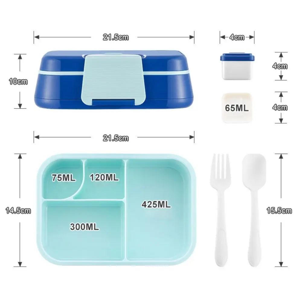 Picture 6: Portable Microwavable Fruit Salad Box Sealed 3/4Grids Lunch Box Edible Grade PP5 Durable Food Storage Container Students