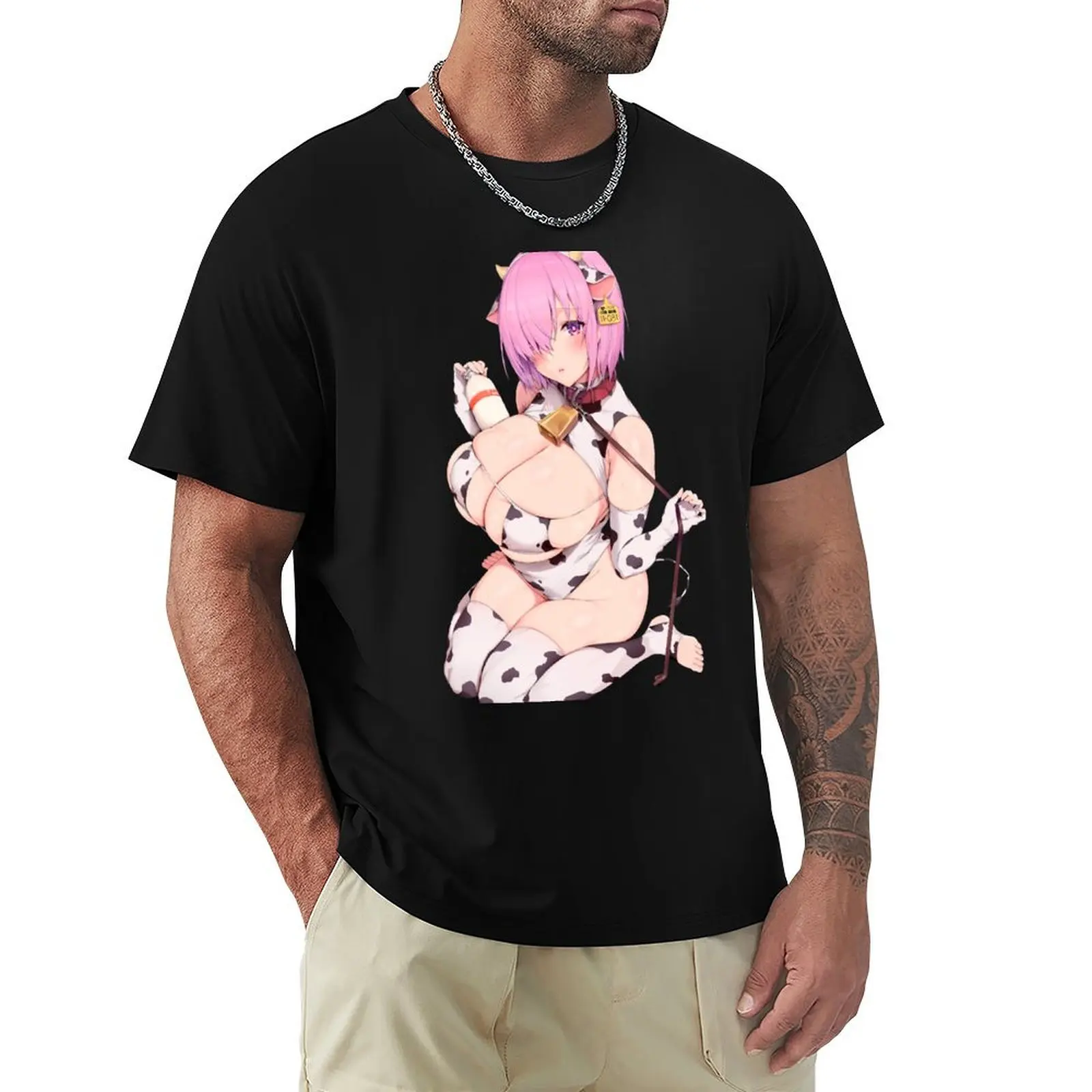

Oppai huge boobs leashed anime cow girl T-Shirt Outdoor Working T-Shirt
