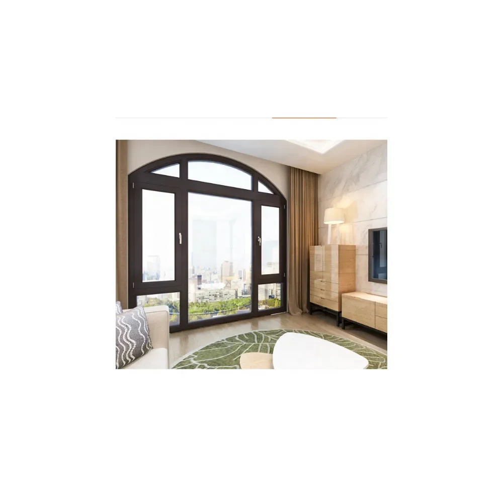 *R# Thermal Broke Window Aluminum Sliding Window Hurricane Impact Arched Top Aluminum Exterior Window