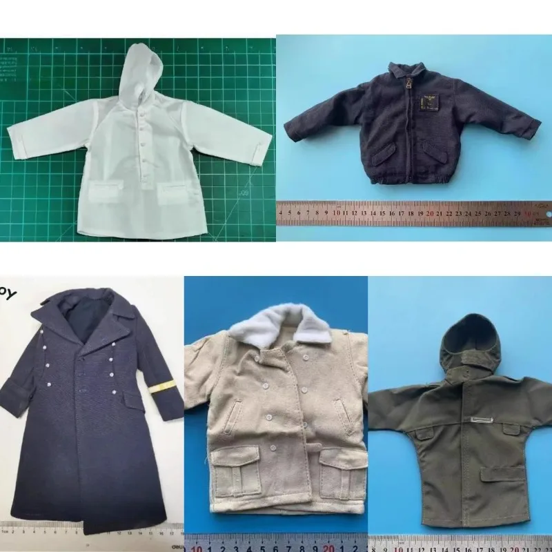 1/6 Scale Male Soldier Windbreaker Hooded Jacket Snow Cover Pilot Clothes Coat Model for 12