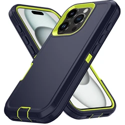 Armor Shockproof Defender Phone Case For Iphone 16 11 12 13 14 15 Pro Max X Xs Xr Xsmax 7 8 Plus Se2 Se4 Hard Back Cover Funda