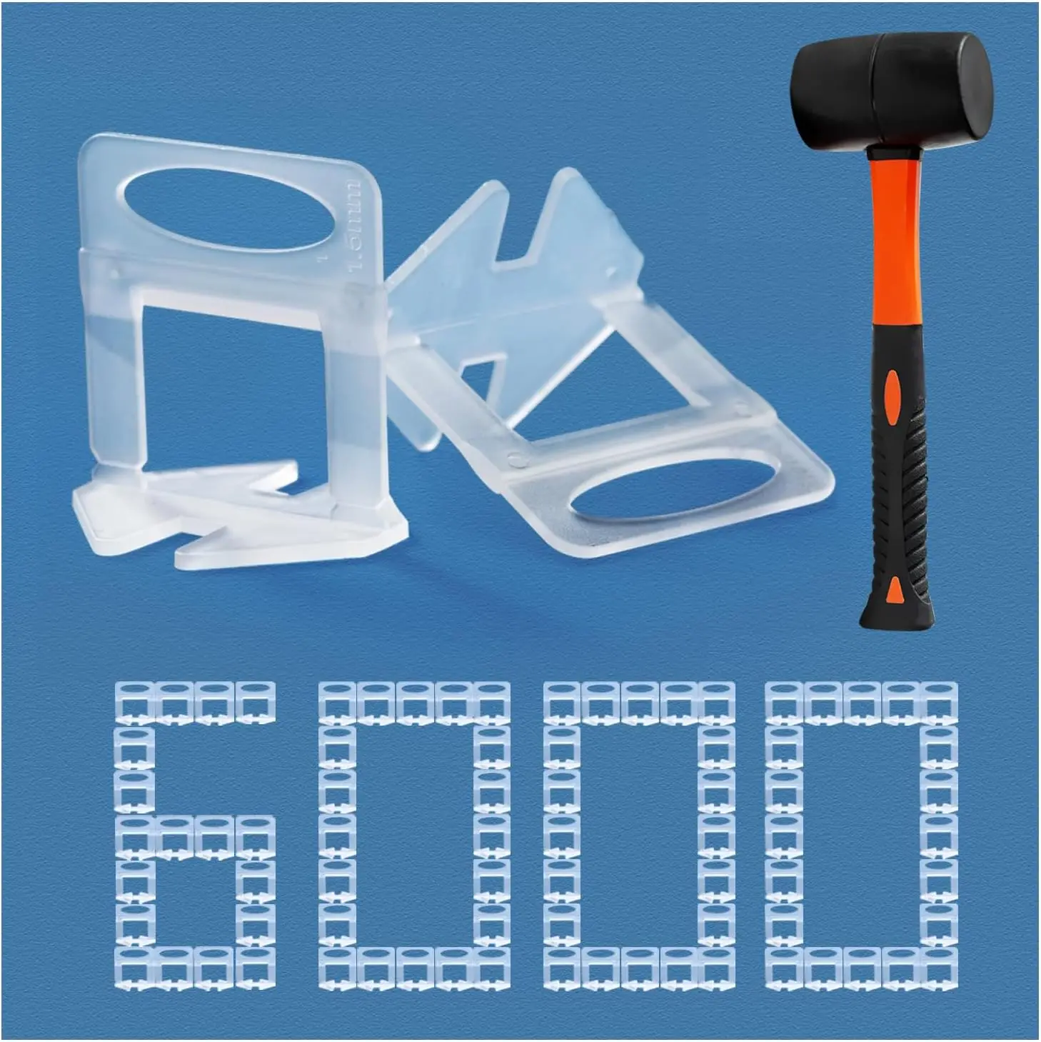 

Профессиональная система выравнивания плитки с 6000 прокладками и резиновым молотком для укладки керамической плитки и камня