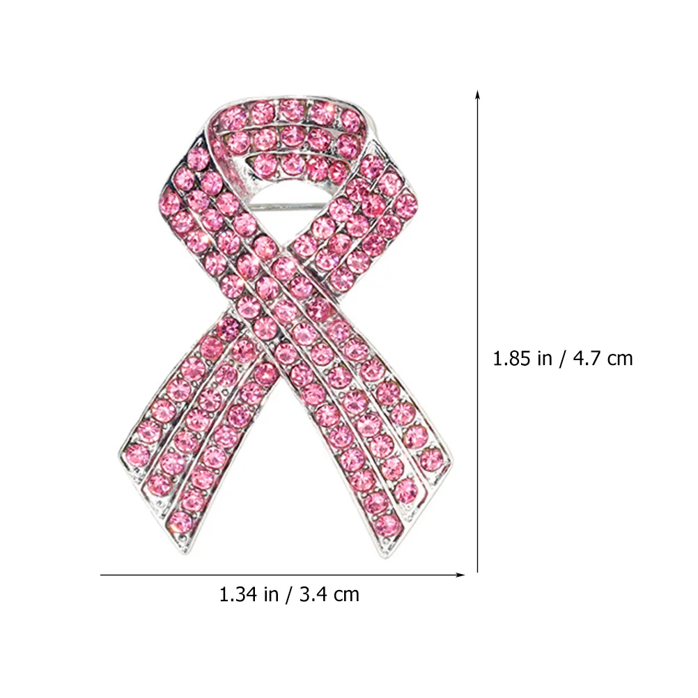 Broche de fita rosa para mulheres, Fundraising Lapel Design, broches Breast Awareness, Alloy Decor, Party Favors, 2 PCs