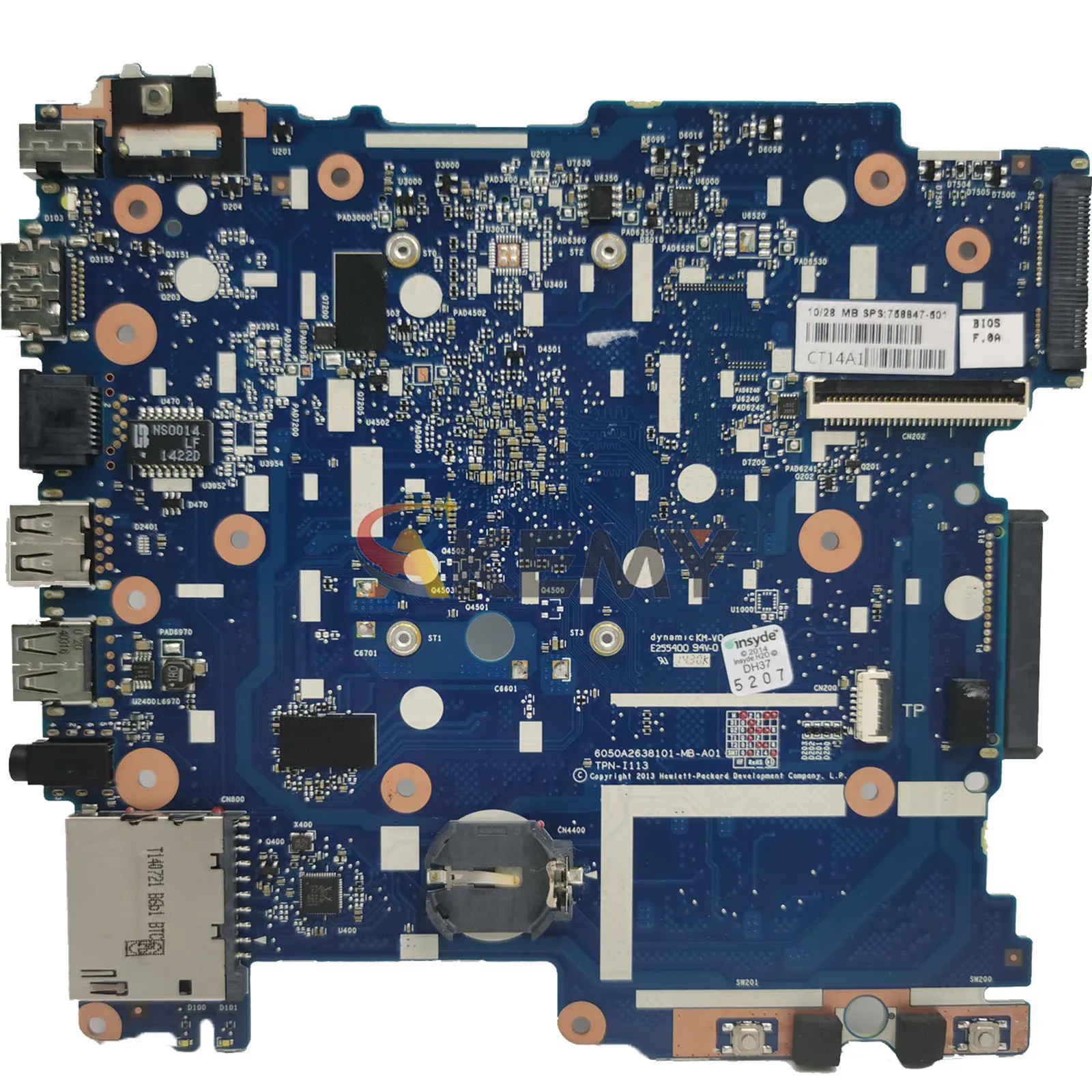 6050A2638101 HP Pavilion 10Z-F100 10-F ノートパソコンのマザーボード 758647-501 769701-501 E1-6200T CPU 2G RAM 100% 完全にテスト済み