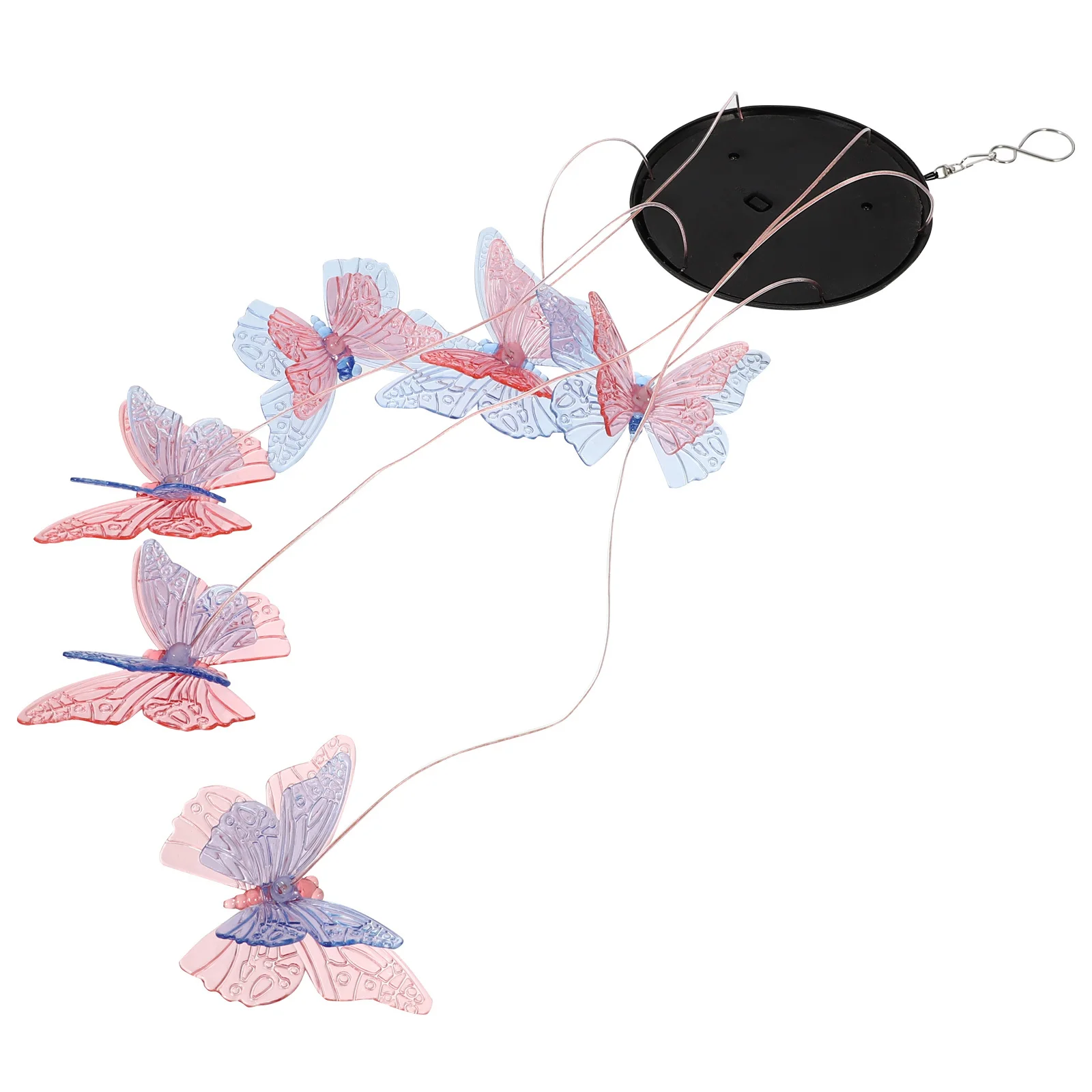 

Garden Decor Solar Wind Chime Lamp Butterflies Shape Colorful Night Light Easy Install Hall Roof Bedroom Solar Wind Chime Light