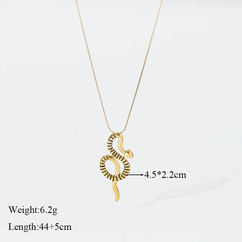 EILIECK 316L Stainless Steel Snake Pendant Necklace For Women Girl Luxury Design Waterproof Jewelry Lady Gift Party collier