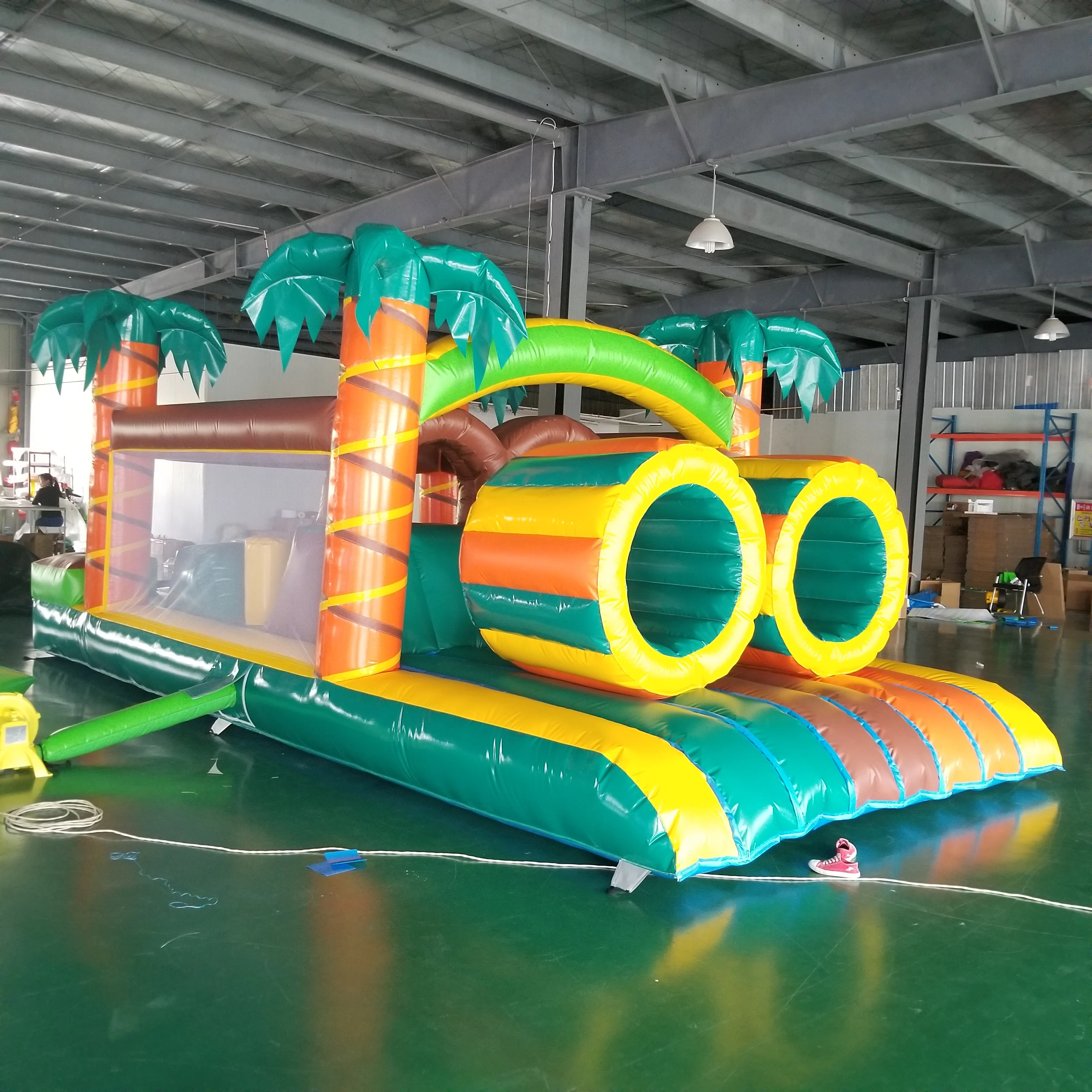 

Inflatable Jumping Castle For Kids Bounce Castle Obstacle Course With Slide Bounce house With Blower