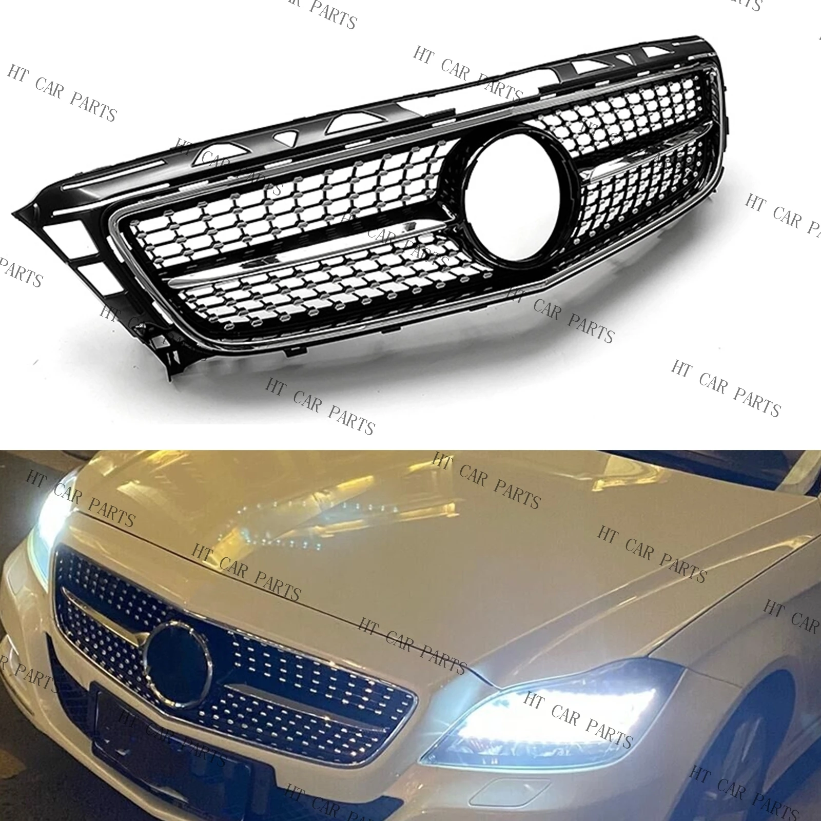 

Решетка для переднего бампера Mercedes Benz CLS Class W218 2011-2014 2011 2012 2013 1x Black Diamond