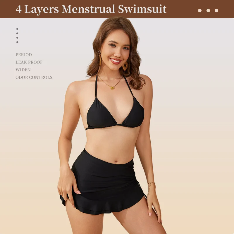 Drop shipping Teenage menstrual period swimming trunks skirt Womens menstrual swim trunks postpartum incontinence swim trunks - view 2