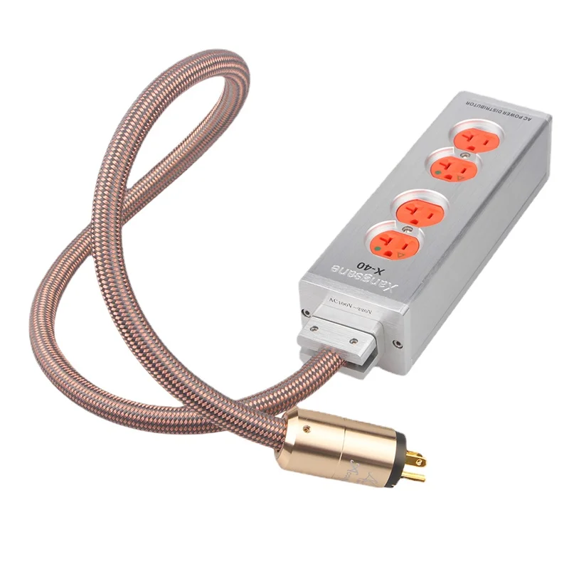 

Aluminum Alloy HiFi Audio Power Socket + 1.5m AU & US Plug Wire-in Cable