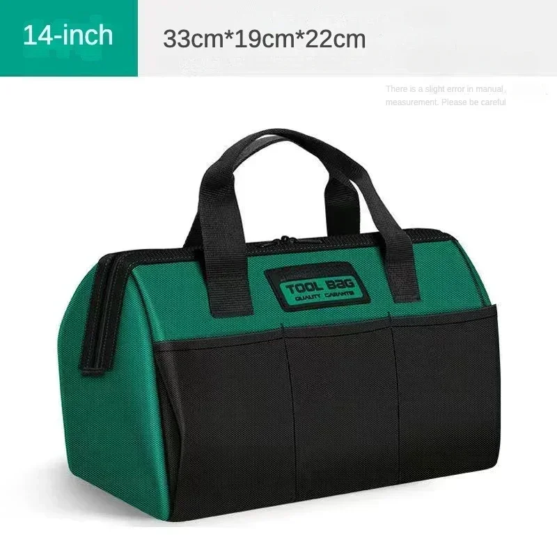 Bolsa de herramientas engrosada portátil para electricista, bolsa de lona multifuncional para carpintería, almacenamiento resistente al desgaste, 14