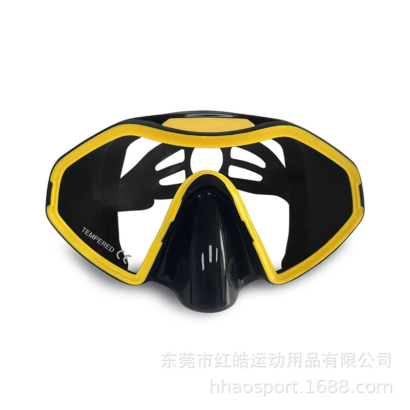 새로운 성인용 강화유리 다이빙 고글, 일체형 고무 다이빙 고글 마스크, 스노클링 고글