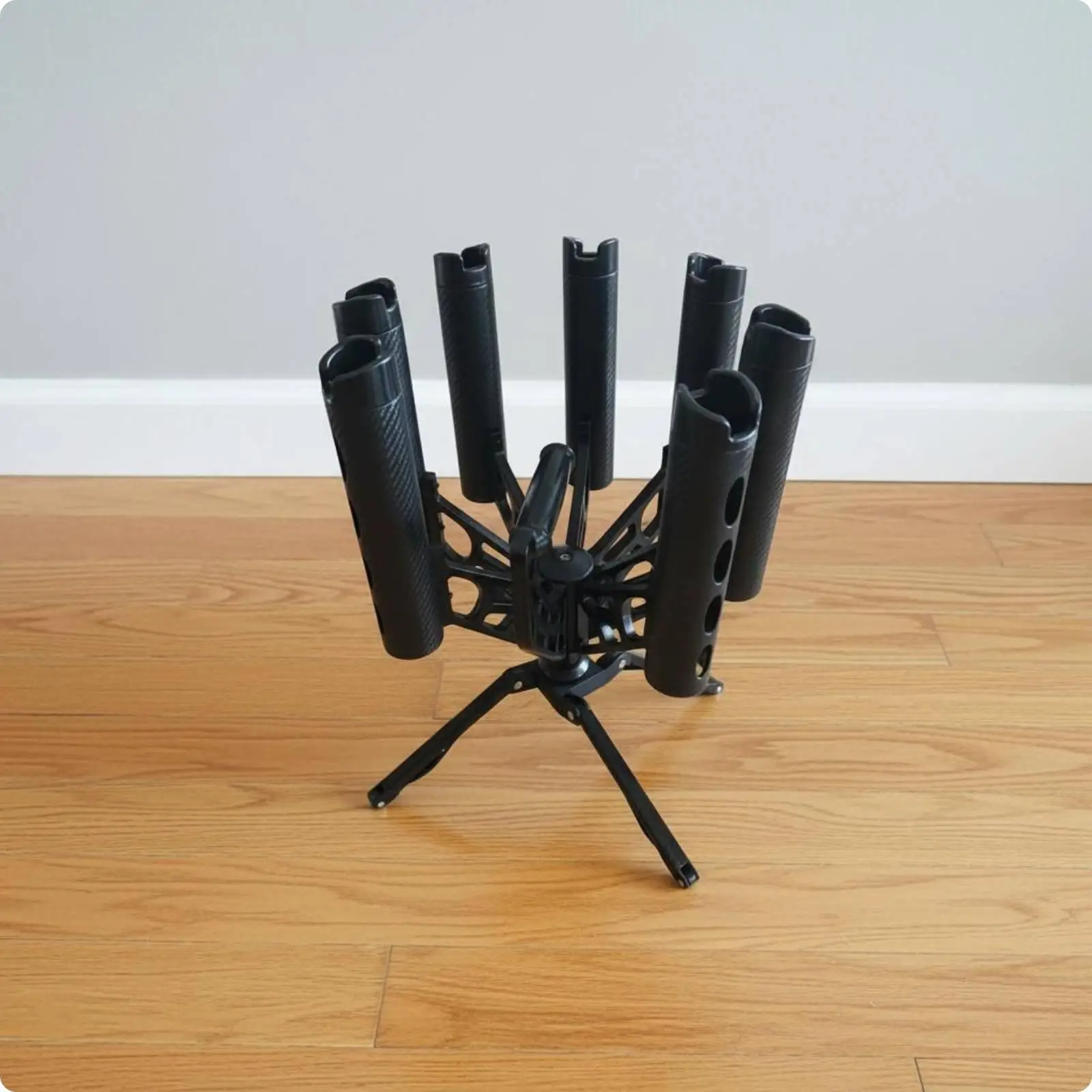 360 Degree Rotating Rod Rack High Capacity 7 Slot Fishing Rod Holder Space Saving Pole Organizer for Tackle Room, Garage
