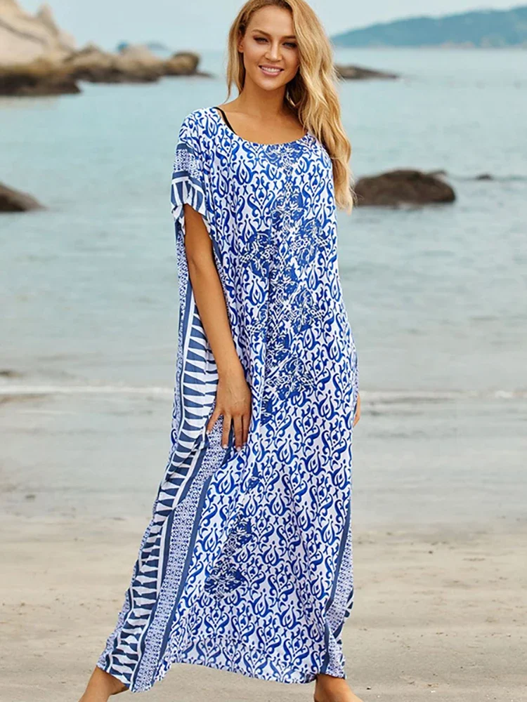 Beach Cover Up 2024 Pareo Sarong Bikini Cover Up Robe De Plage Vestidos Playa Swimsuit Cover Up Bathing Suit Women Maxi Dress