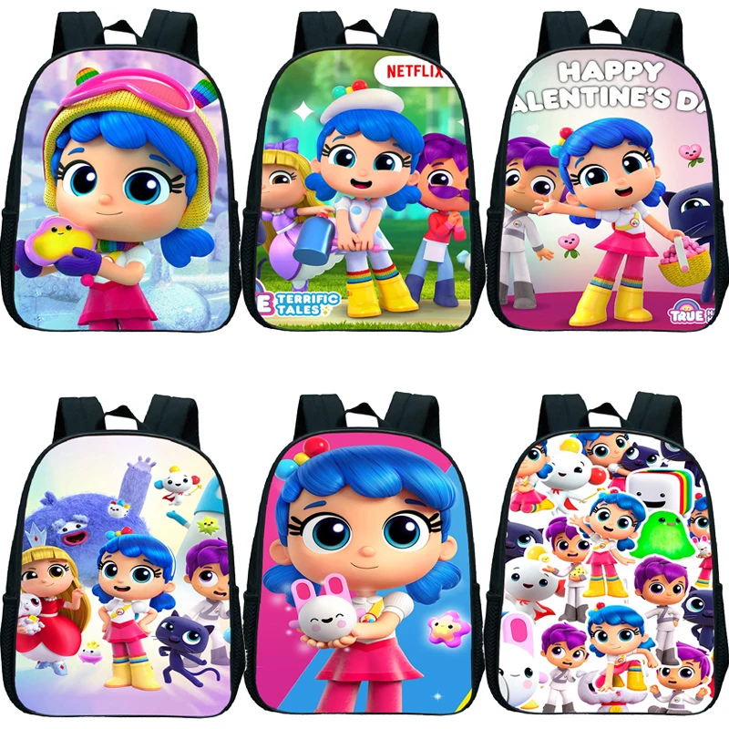 

3D True and the Rainbow Kingdom Backpack Kawaii Kids Bookbag Waterproof Kindergarten Backpack Boys Girls Cartoon School Bags