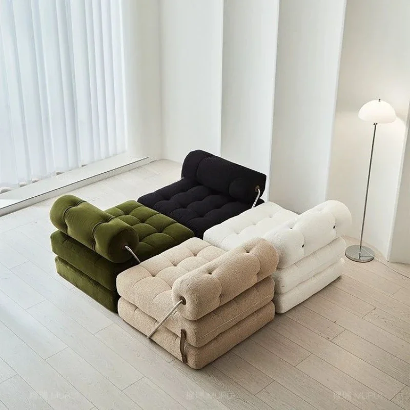 Dual-purpose folding single seat living room leisure chair lamb wool module sofa