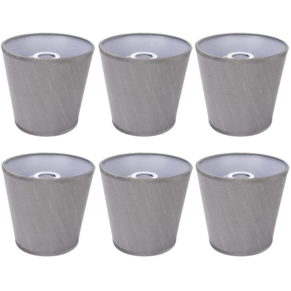 6PCS Simple Fabric Lampshade Clip On Design 5.5 inch Height Lamp Cover Small Lamp Shades Wall Lamp