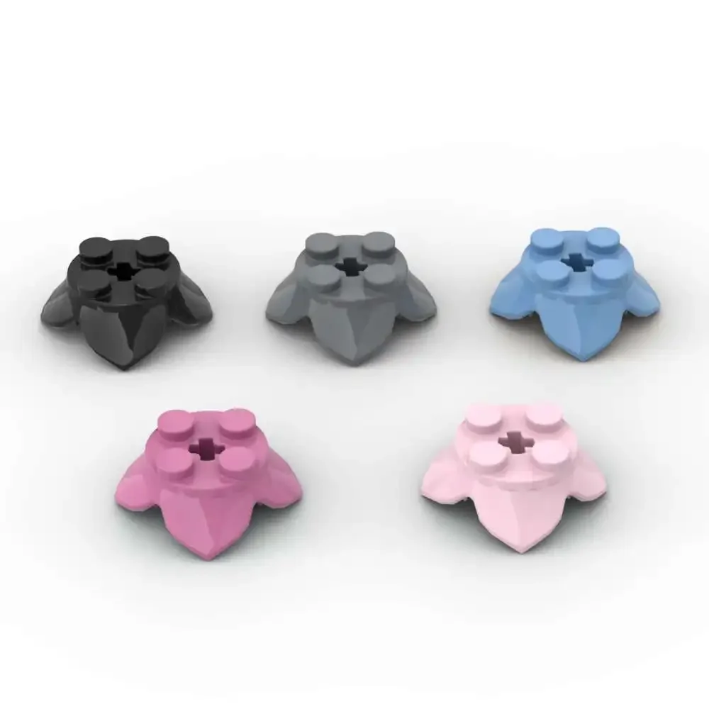 MOC 10PCS 15469 Plant Leaves 2x2 Building Blocks Kit With 4 Petals And Axle Hole Particle Educational Toy Adult Birthday Gift