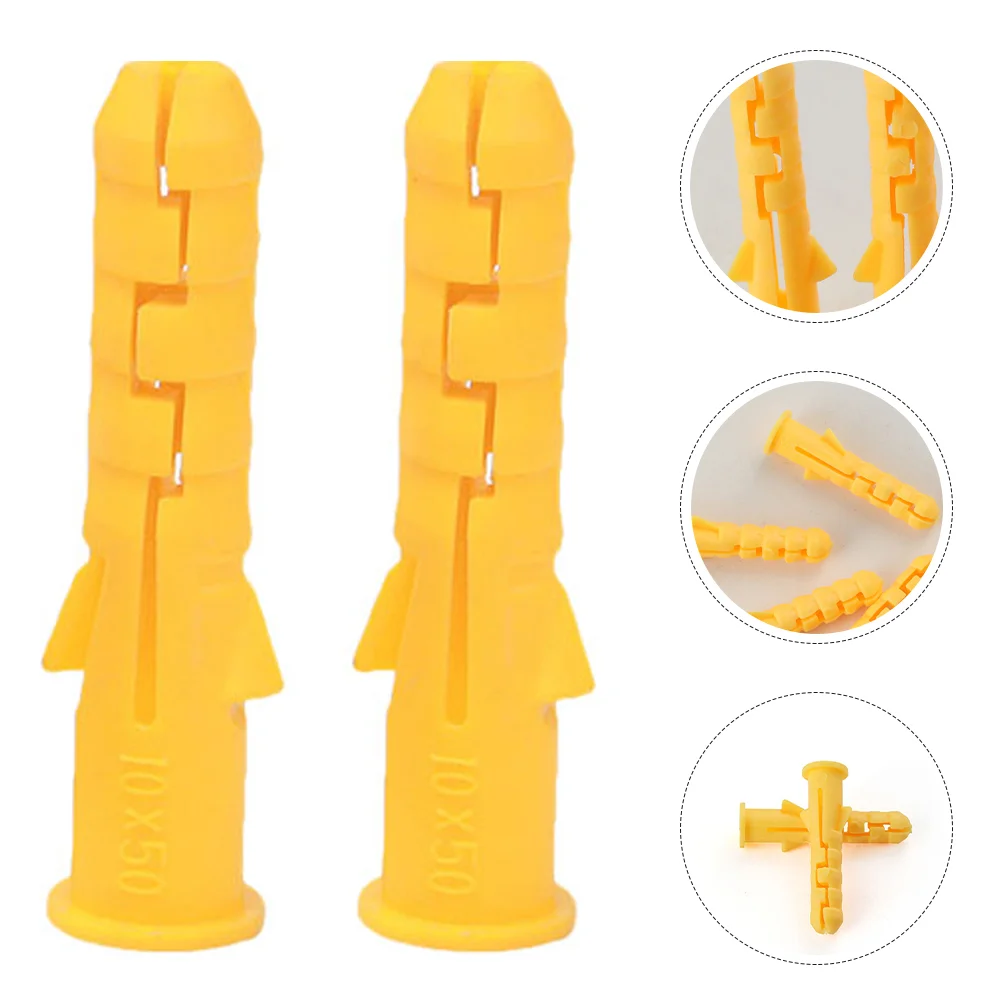 

200 Pcs Expansion Tube Wall Plugs Self Drilling Anchor Screw Drywall Anchors Plastic Yellow