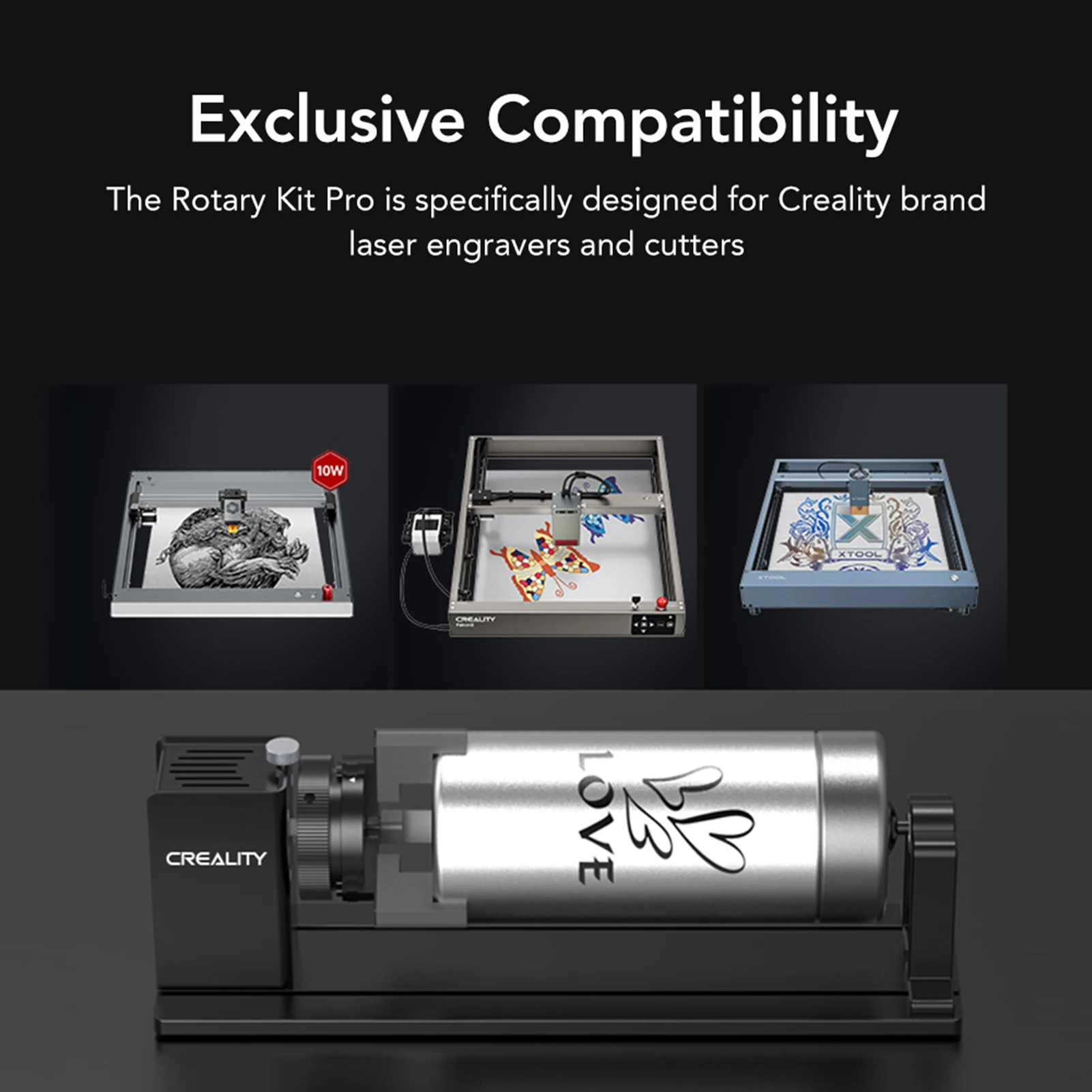Creality Rotary Kit Pro 3-in-1-Backen-Rotationswalze, multifunktionaler Lasergraviereraufsatz für