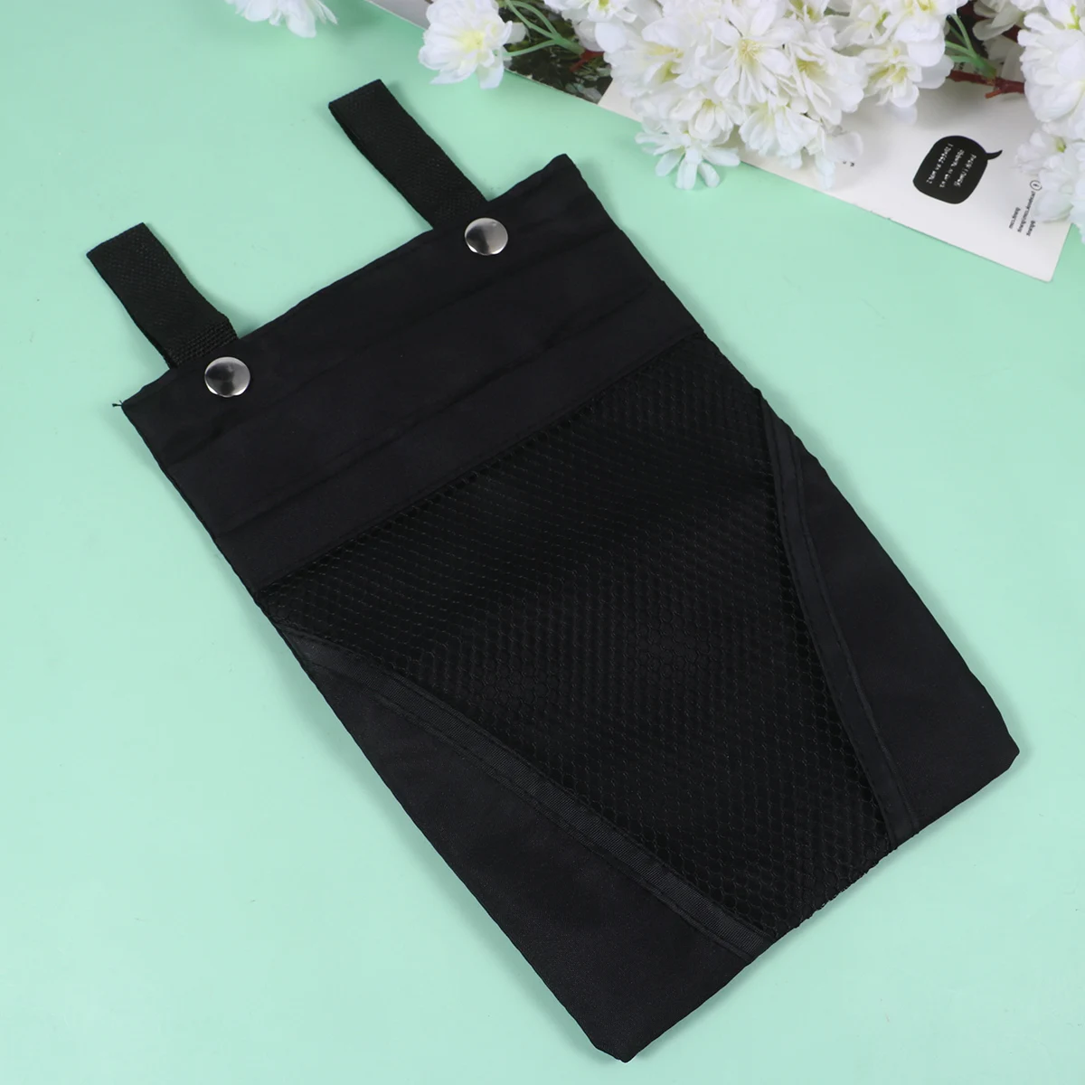 

2pcs Hanging Bag For Bicycle Front Basket Storage Pouch Electromobile Scooter Multi Pocket Snap Closure Reusable Durable Black
