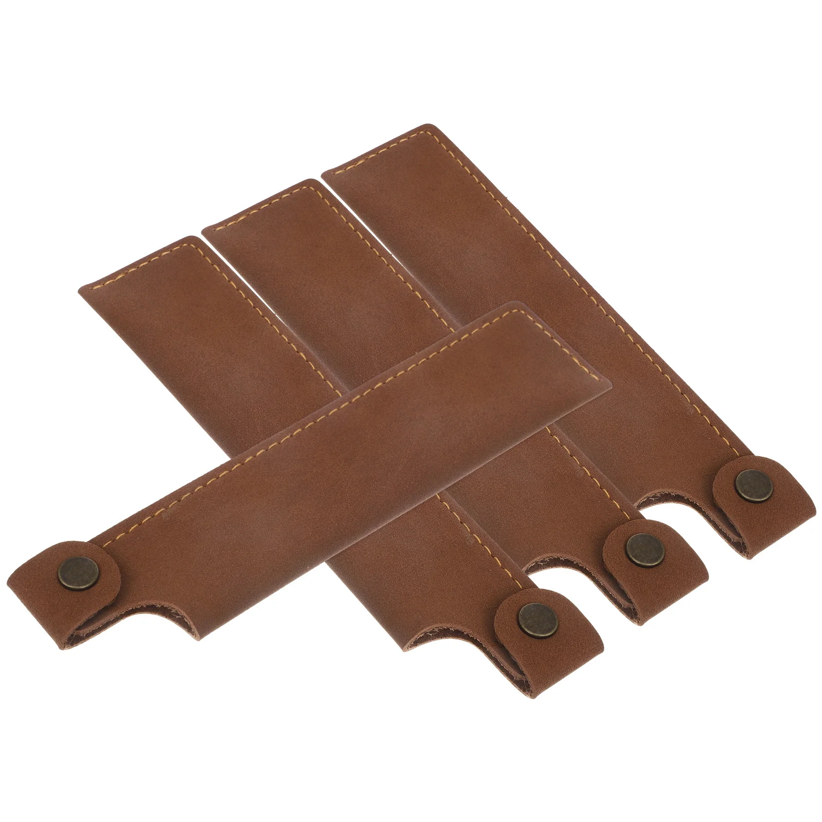 

4pcs Pen Holder Case For Single Fountain Pen Pencil Sleeve Pu Portable Stationery Organizer Pouch Storage