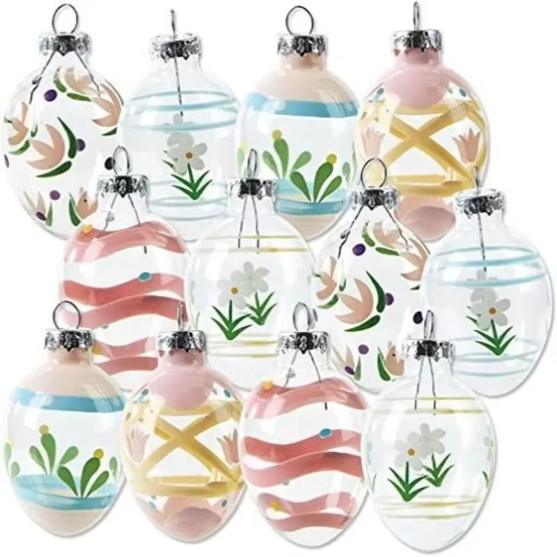 

Easter egg colored crystal glass pendant glass crafts