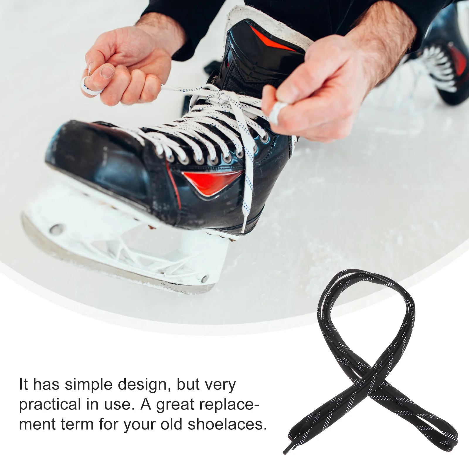

1 Pair Anti-Freezing Waxed Shoelaces 96 Inch Black For Skiing Hockey Skates Sports Shoes Hockey Laces Shoe Strings Team Sports